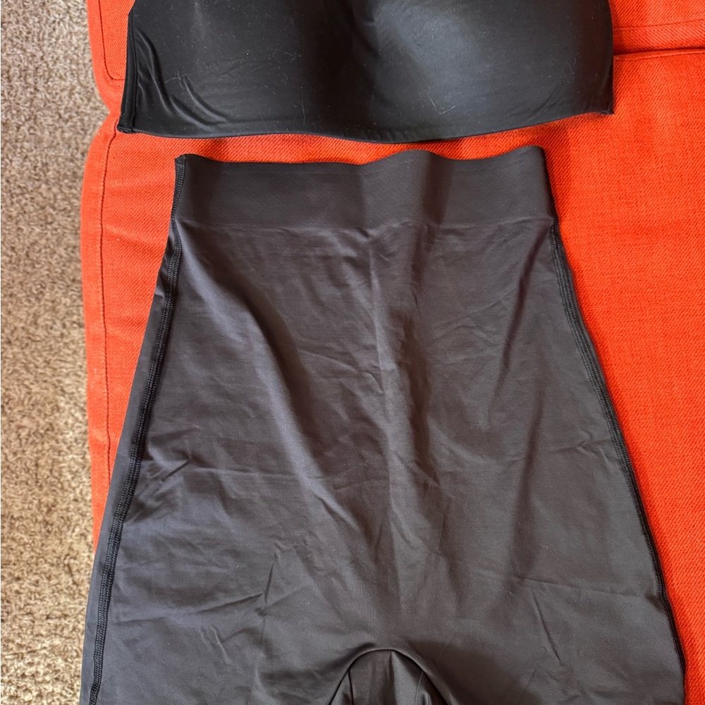 Naomi & Nicole Black High-Waisted shape wear  and VS strapless bra XL Set